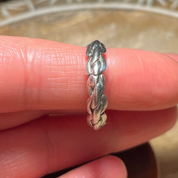 Rope Chain 925 Sterling Silver Band Ring - Picture 14 of 15